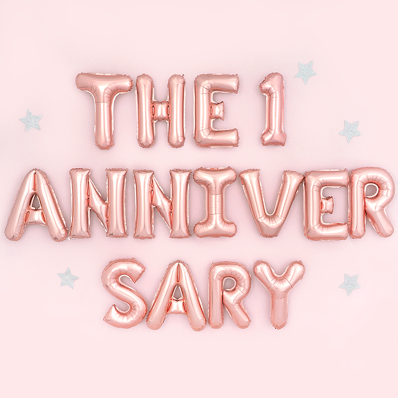 파티팡 원팩 은박풍선세트 THE 1 ANNIVERSARY 로즈골드