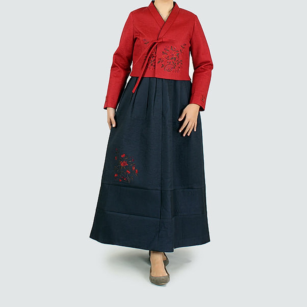 조선클로젯 2800 겨울-여자 잔골고름누비 개량한복 원피 생활한복 다흰