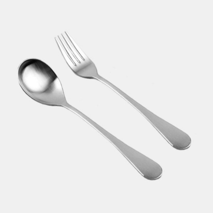 DMK 스테인리스 올 샤틴 아동 스푼 포크 2P OPP포장