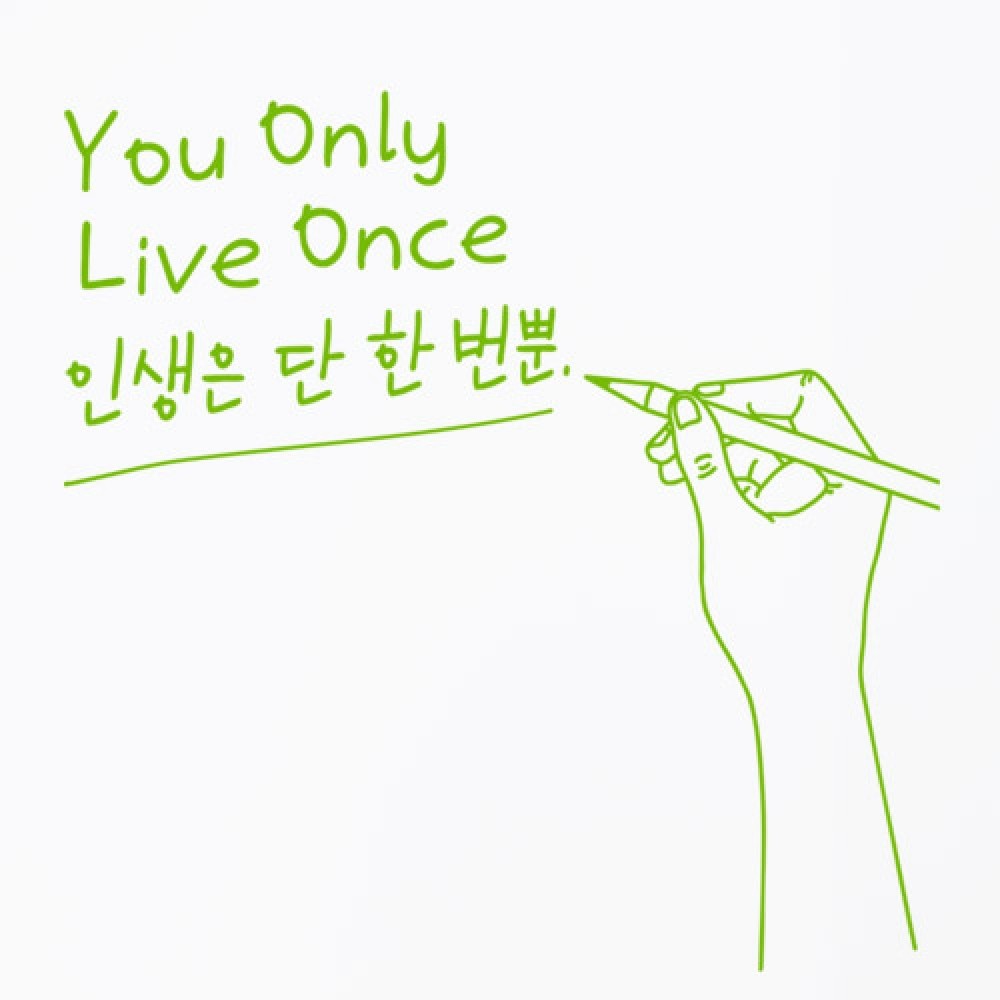 데코밍샵 cs253-인생은단한번뿐 그래픽스티커 데코소품인테리어용품홈갤러리디자인소품데코밍꾸밈