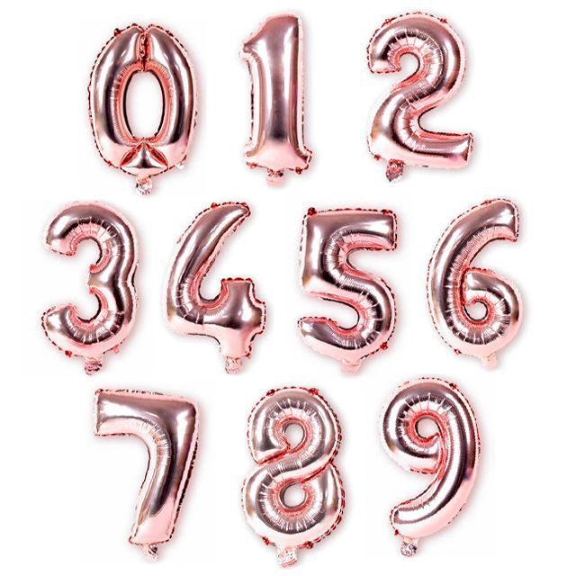 로즈골드 숫자풍선 호일풍선 기념일 생일파티 홈파티 M 0