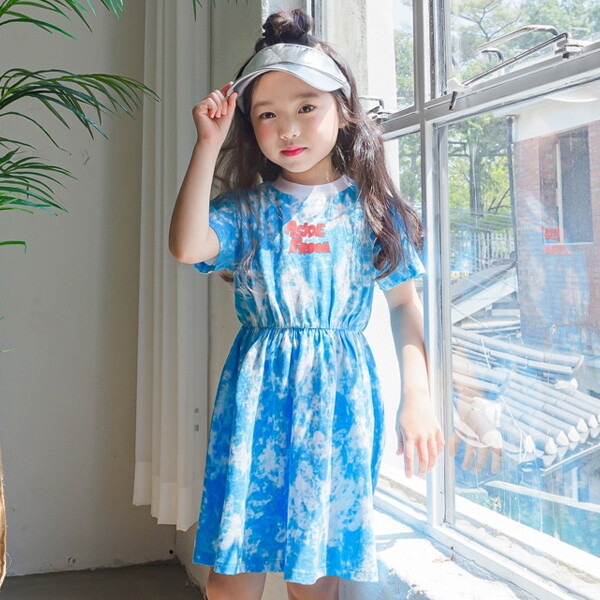 아이러브제이 아이러브제이 여름 프롬 나염 반팔 원피스 JTUOP28