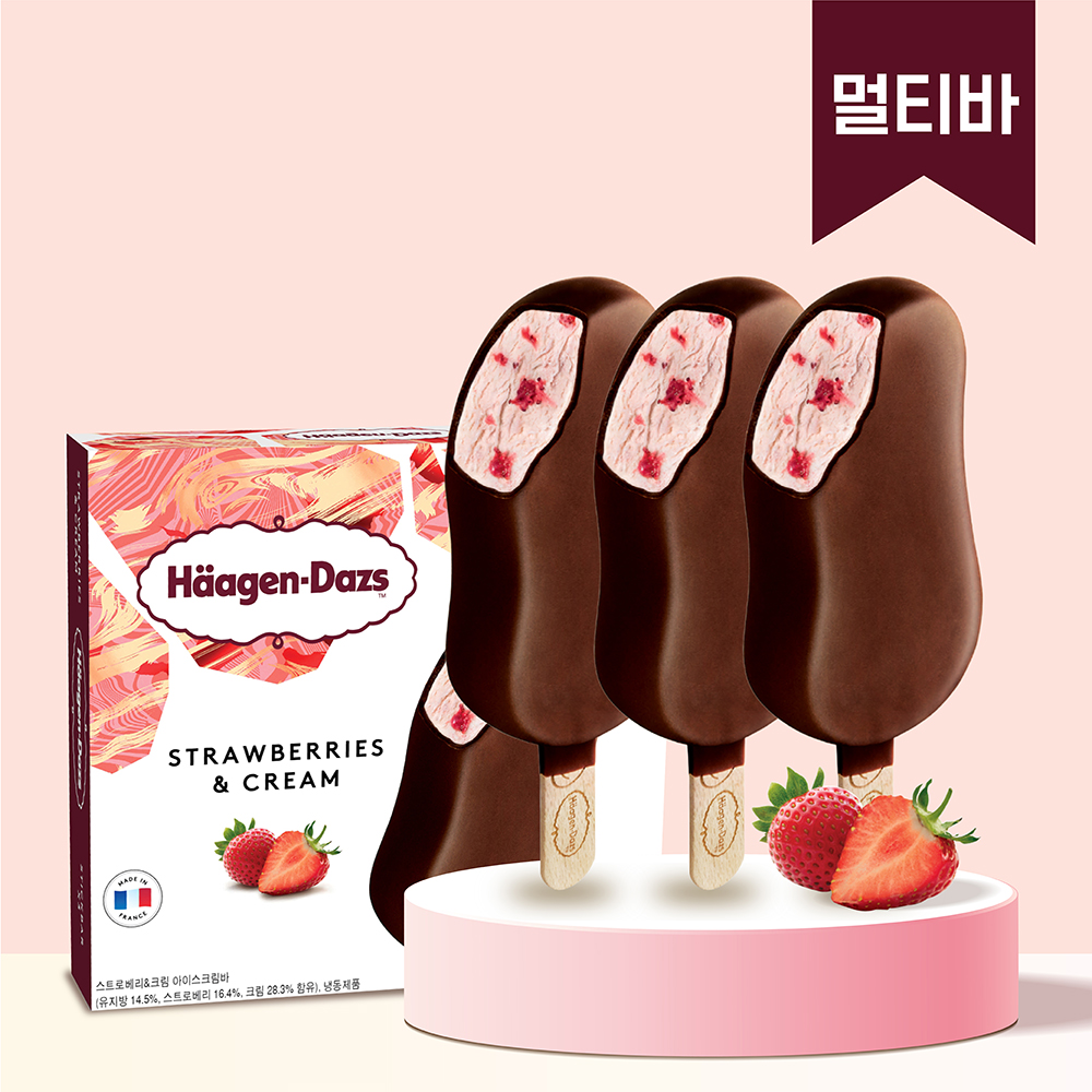 하겐다즈 하겐다즈 하겐다즈 아이스크림 멀티바 스트로베리앤크림 1개