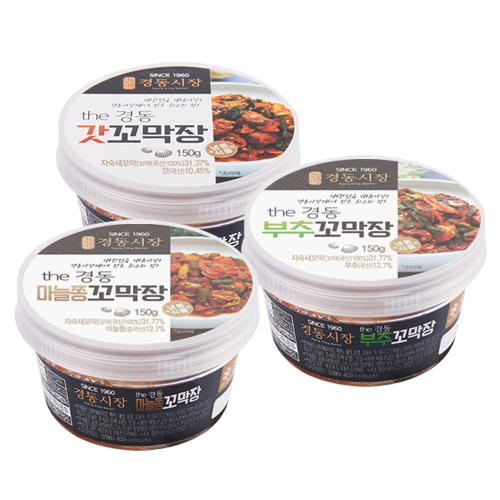 승화푸드 냉동 더 경동 꼬막장 150g 3종 갓 마늘쫑 부추 각 1개씩 꼬막장 세트