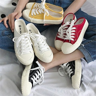 여성 데일리 뮬 스니커즈 4컬러 단화 슬립온 운동화