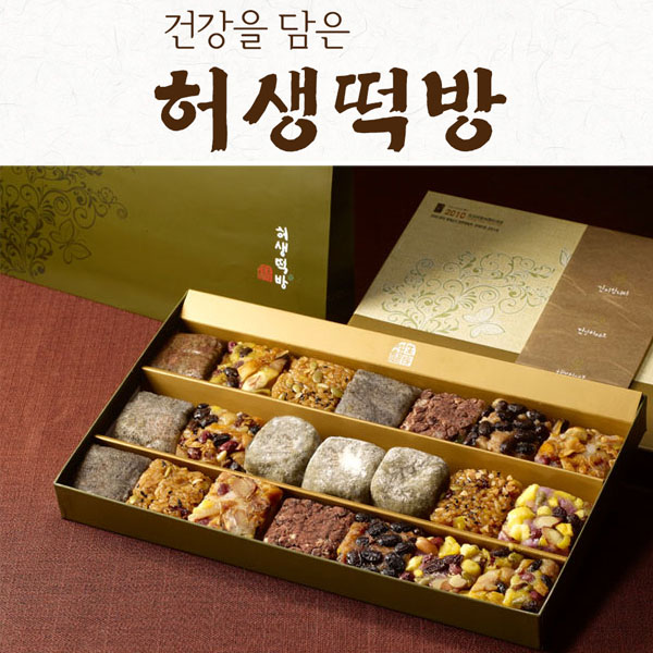 허생푸드 허생떡방 한아름 3호 떡 선물세트 찰떡 18개 두텁단자 3개
