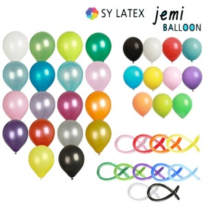 문구랑만들기랑 jemi 5 -13CM 일반풍선 혼합풍선 펄풍선 100개입 1봉 일반5 -블루