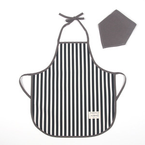 알맹 여아용 방수 앞치마 두건 세트 스트라이프 앞치마 48 5 x 42 5 cm 두건 40 x 20 cm AMKRAP01