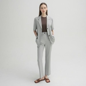 아틀리에나인 아틀이에나인 ATELIER NAIN 나인 Atelier Nain 쿨 프레쉬 셋업 세미 부츠컷 밴딩 팬츠 PT-4596 364193