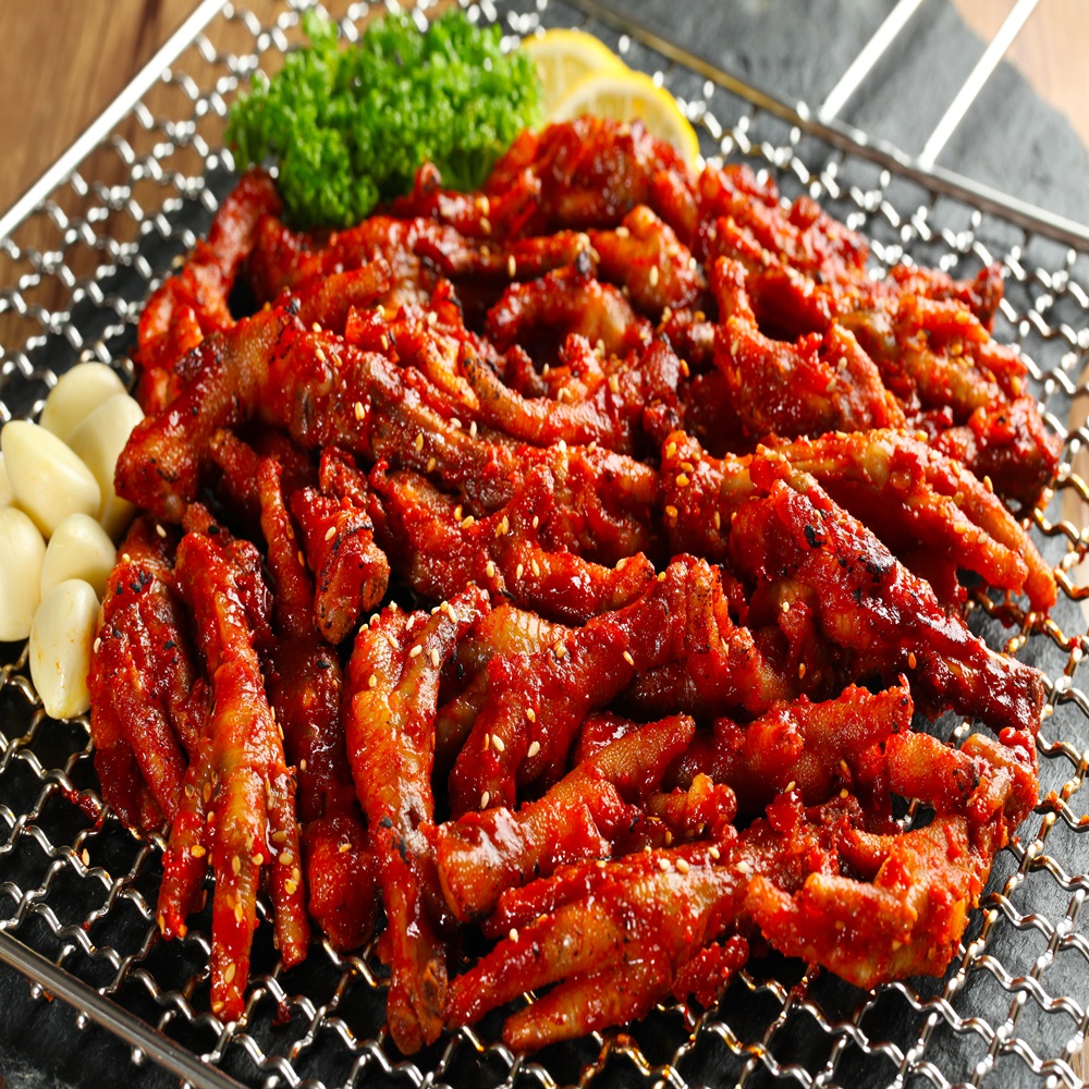 화로불닭발체인점메뉴 숯불통닭발 400g