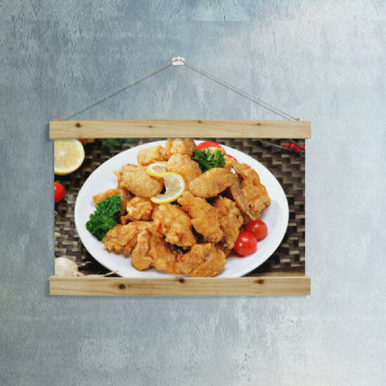 꾸밈 pc594-우드스크롤 60CmX40Cm-치킨과통닭