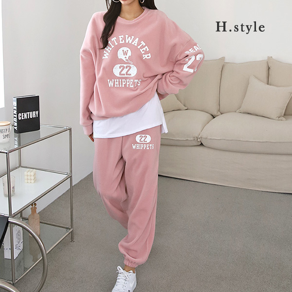 H스타일LH리얼세트 플리스 트레이닝 마트룩 홈웨어
