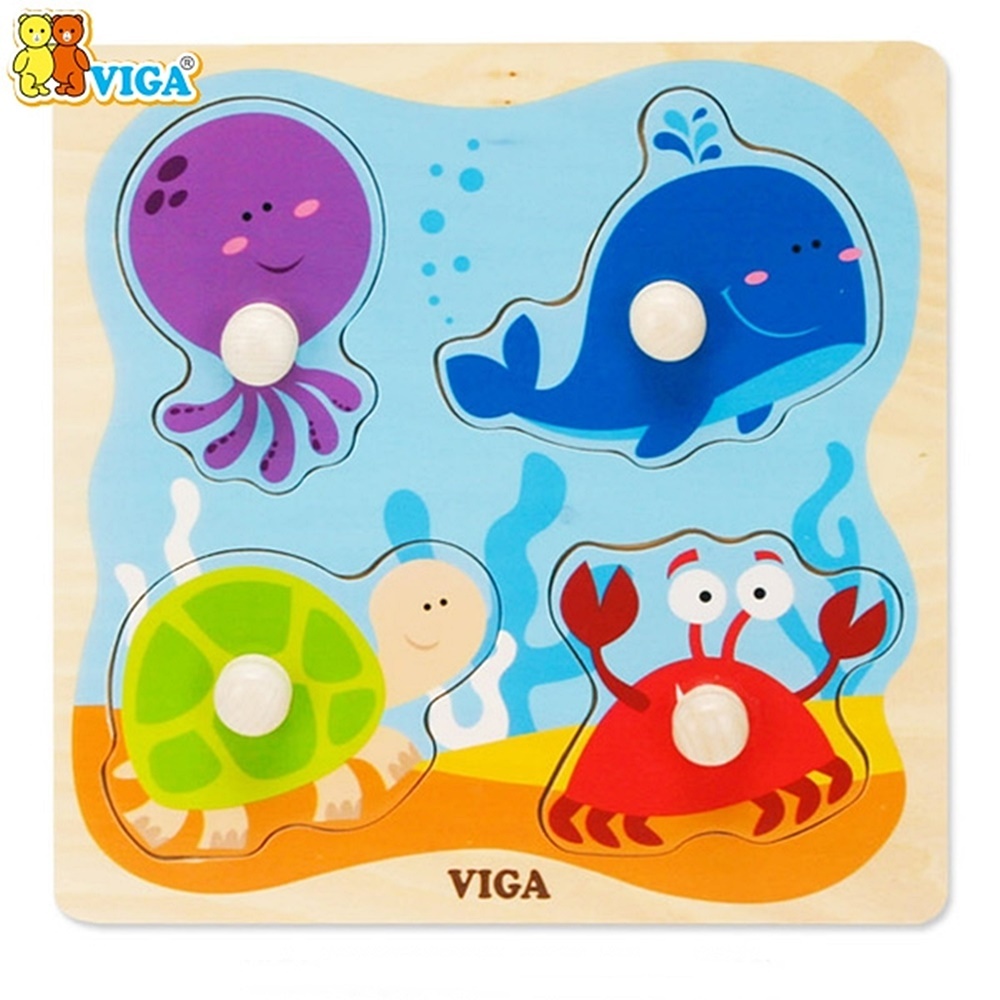 유아퍼즐 VIGA 베베 해양생물 플랫 꼭지퍼즐