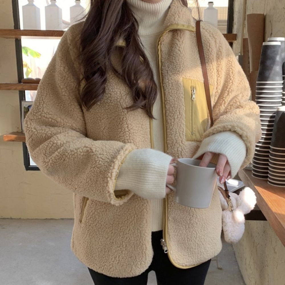 여성 양털자켓 데일리 집업점퍼 사무실 외투 아우터