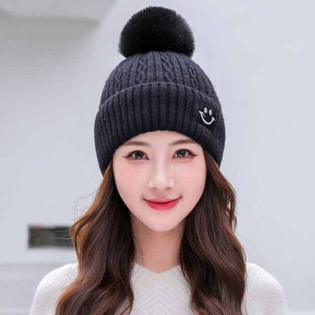 여성방울 털모자 니트비니 겨울모자 왕골 SLT-DS44