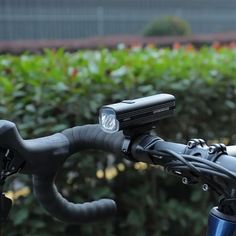 OFFFBondage 자전거 헤드라이트 보조배터리 손전등 핸들바 USB 충전 MTB 도로 하이라이트 1000 루멘