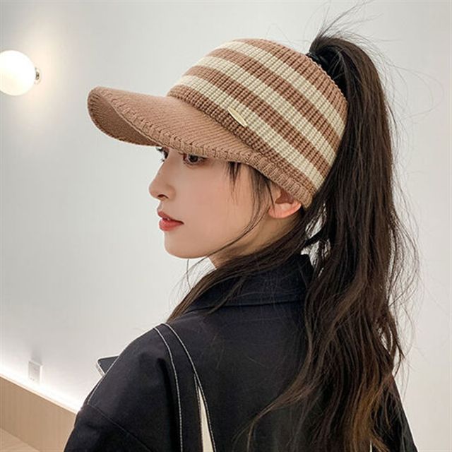 썸앤 가을 겨울 니트 헤어밴드 썬캡 골프모자