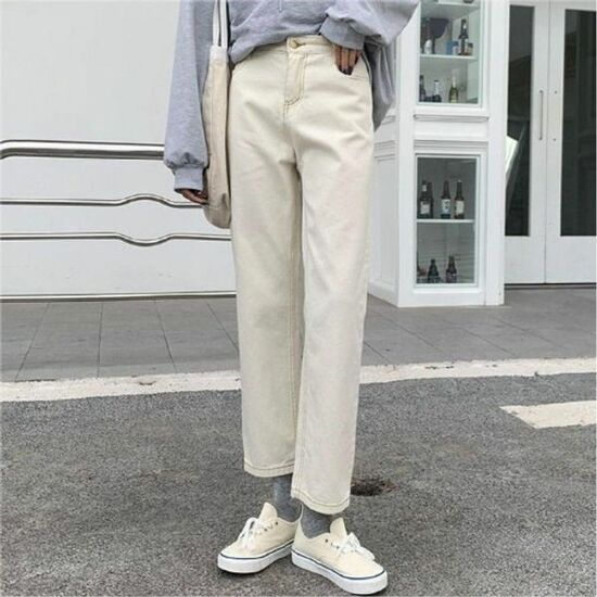 트웬티세터 초이 두꺼운 융기모 안감 일자 데님 바지 팬츠