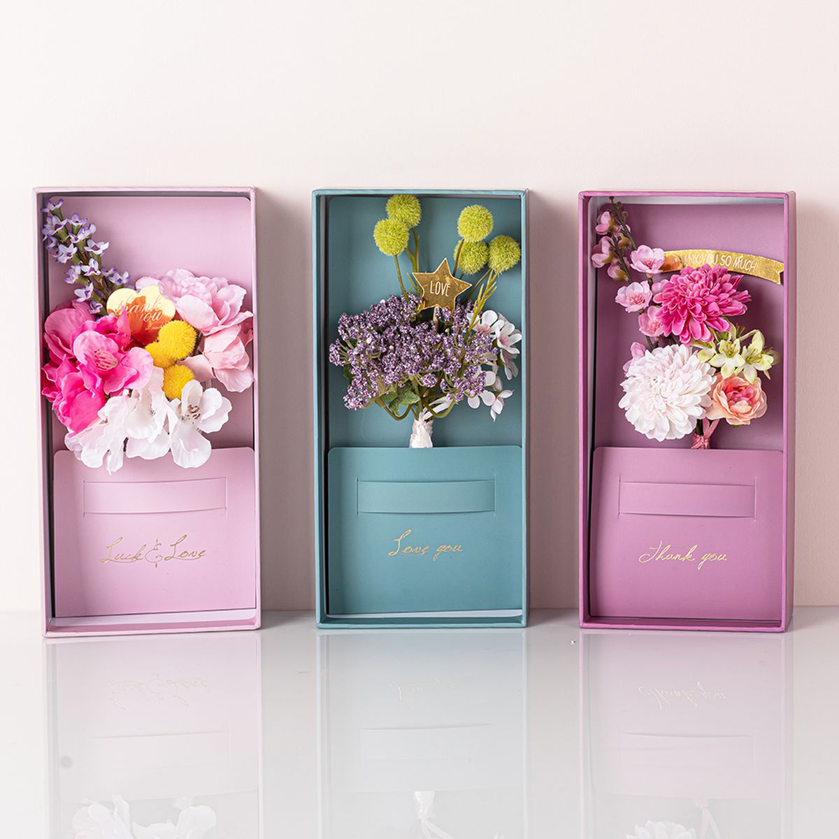 비아케이스튜디오 땡큐 플라워 카드 용돈 박스 세트 - Thank you flower card box set