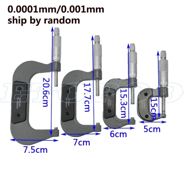 버니어 캘리퍼 게이지 측정 도구 0-100mm 외부 마이크로미터 0-25mm 25-50mm 0 두께