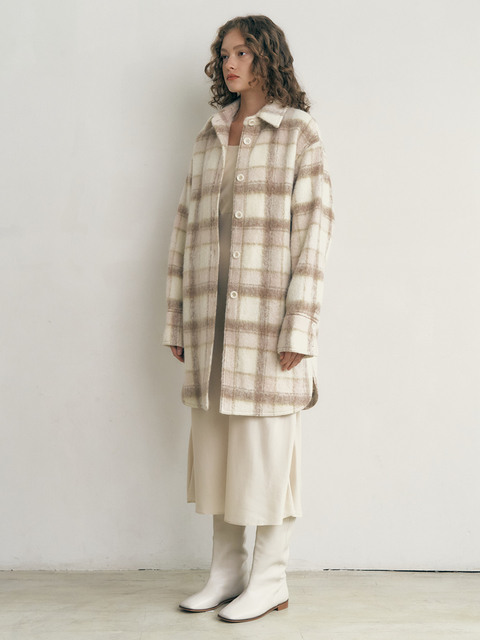 이케 이케 Charlotte Alpaca Long Coat Check