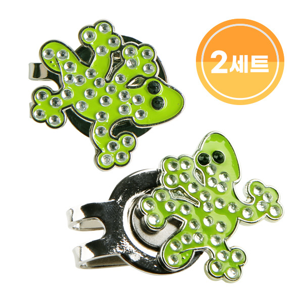 카시야 카시야 큐빅 도마뱀 디자인 골프 볼마커 2개