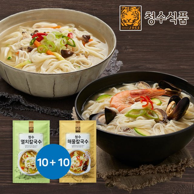 청수식품 청수해물 칼국수110g 1박스20봉 청수멸치 칼국수 2개 2200g
