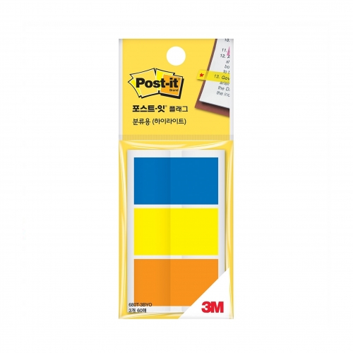3M 포스트잇 플래그 3색 하이라이트 680T-3BYO