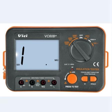 Vici 디지털 절연 저항 테스터 LCD 전자 DC AC 전압계 01 ohm 메가옴 계량기 데이터 홀드 알람 VC60B 1000V
