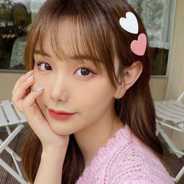 귀여운 하트 집게핀 파스텔 포인트 헤어핀 악세사리