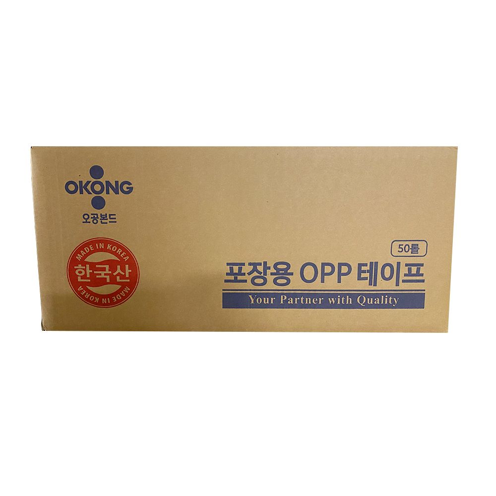 오공 오공 오공투명 황색 아크릴박스테이프 48x40 48x50-낱개1개