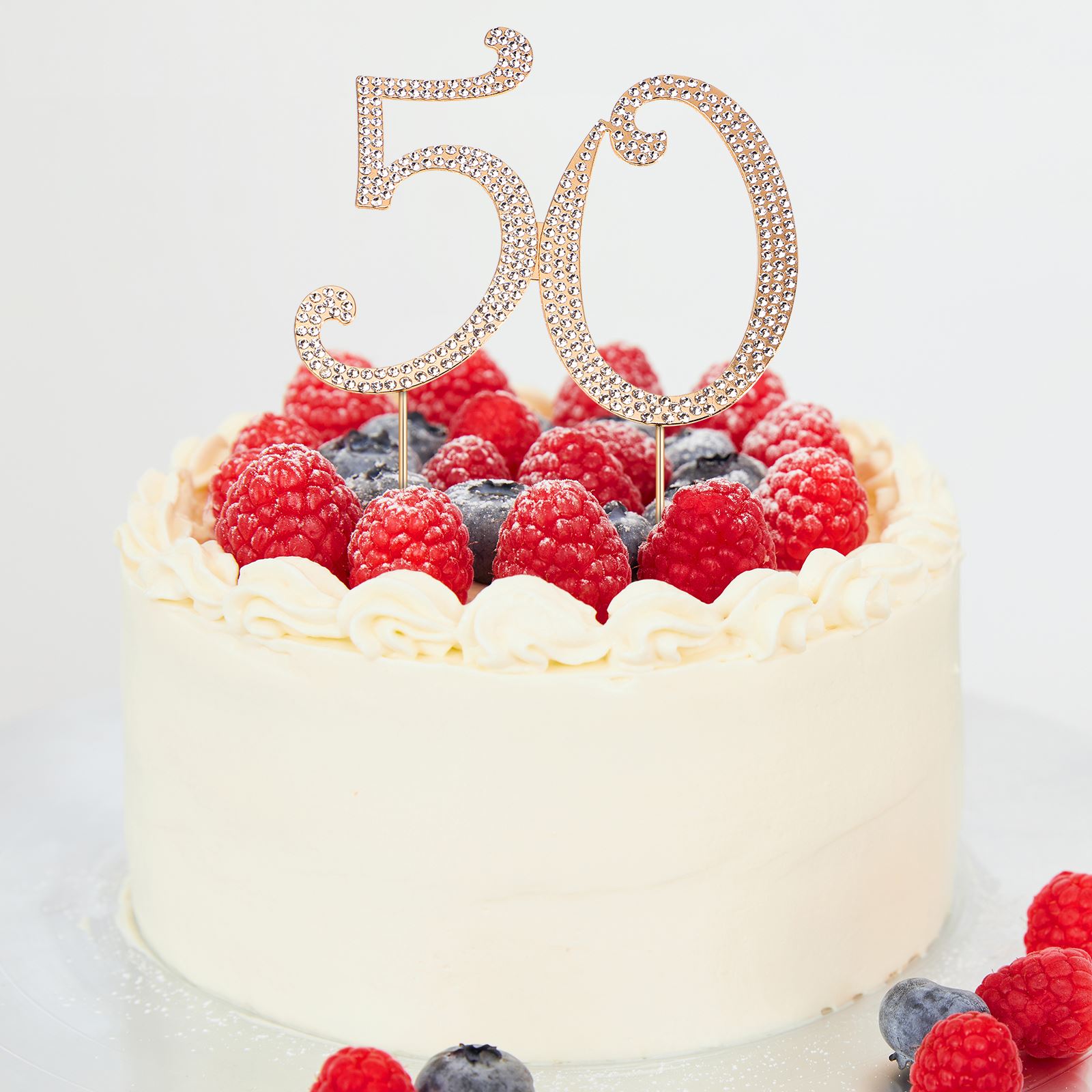 케이크 토퍼 생일 파티 25 주년 기념 숫자 라인석 장식