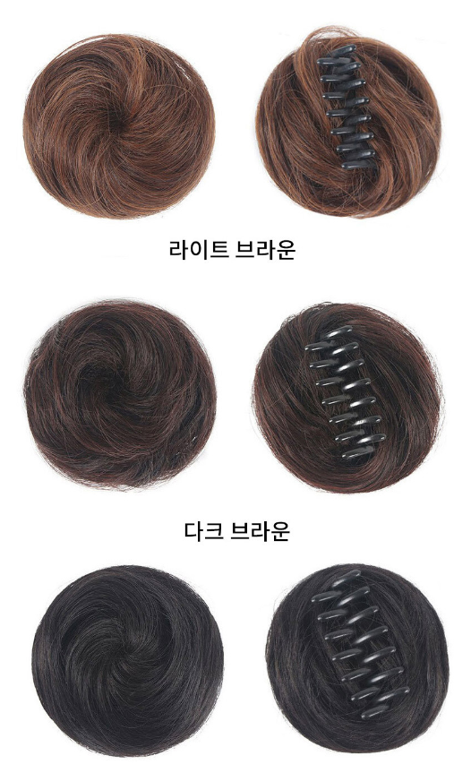 볼 케치 여자 올림머리 당고머리 똥머리 가발 집게핀