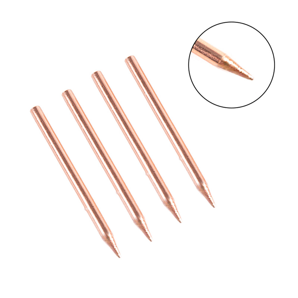 2pcs 18650 휴대용 스폿 용접기 소형 리튬 배터리 포인트 펜 알루미늄 산화물 구리 바늘 전극 팁