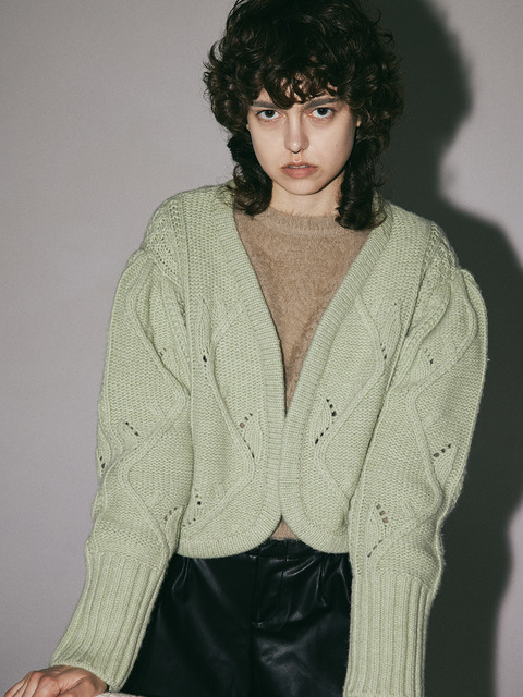 이엠엠 이엠엠 Cable Bolero Cardigan Melon
