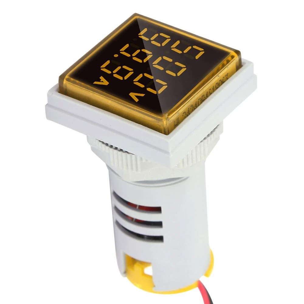 사각형 LED 전자 전압계 전류계 AC 110V 220V 전류 계량기 자동차 앰프 테스트기 감지 50-500V 0-100A