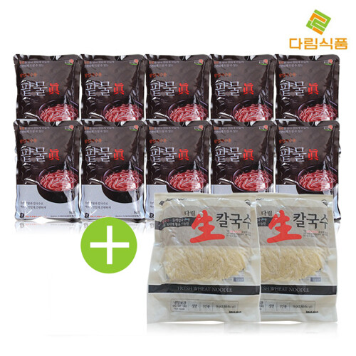 다림죽 팥칼국수 10인분세트 팥물 진 생칼국수