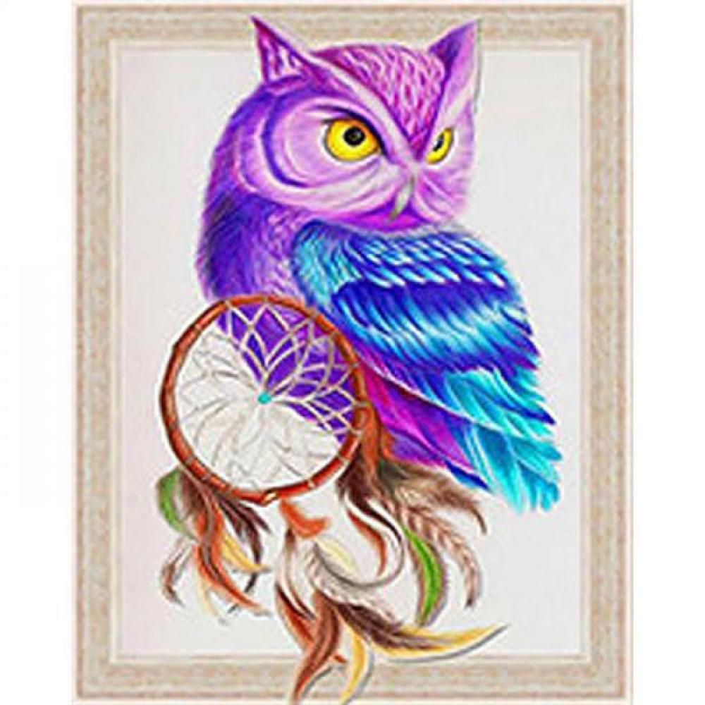 부엉이와 드림캐쳐 캔버스 보석십자수 40x50