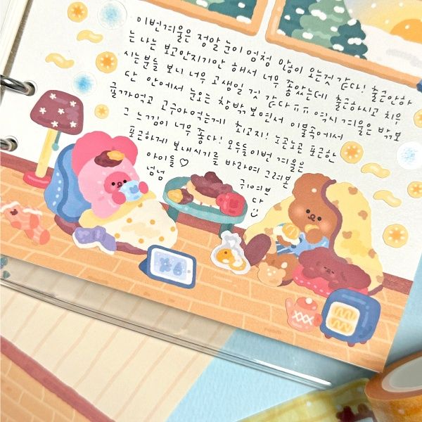오메베어 따뜻한겨울 씰스티커