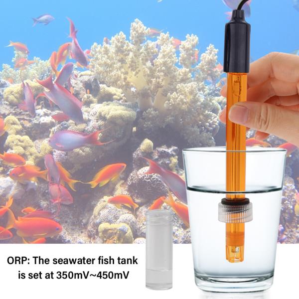Yieryi ORP 교체 프로브 수족관 스파 풀 전극 산화 환원 전위 테스터 BNC Q9 커넥터 256mv 파우더 테스트