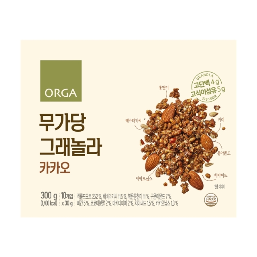 올가홀푸드 무가당 그래놀라 카카오 300g