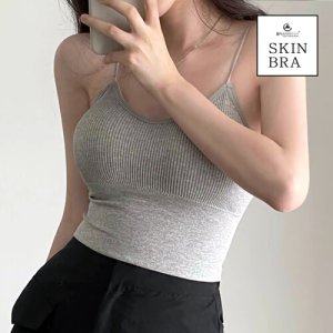 GREENICH GW 노와이어 골지 브라렛 브라탑 끈캡나시 크롭탑 요가복