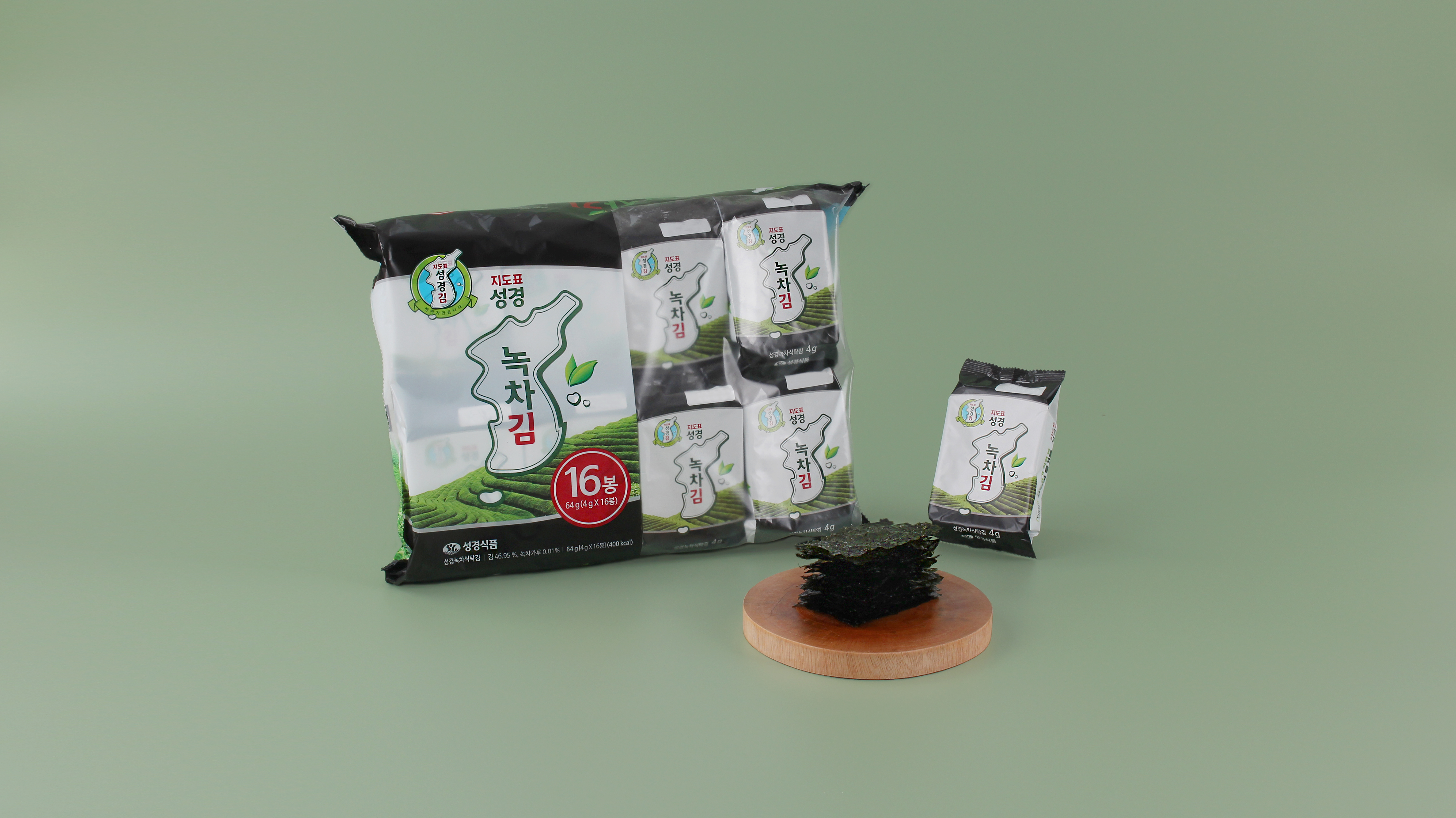 성경식품 성경김 녹차 식탁김 4g x 16개입