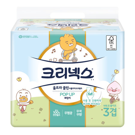 크리넥스 울트라 클린 리틀 카카오 프렌즈 팝업 화장지 90매