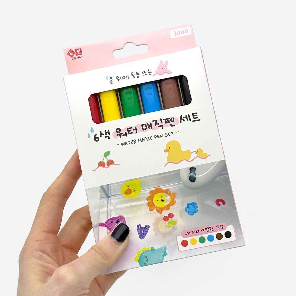 일정 6색 워터 매직펜 세트