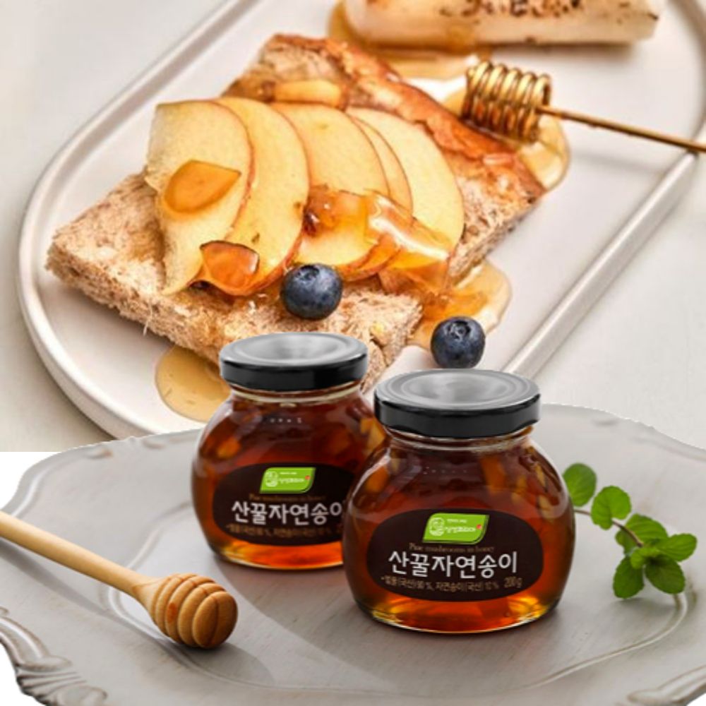신선코리아 자연송이 토종벌꿀 선물세트 답례품 2병입