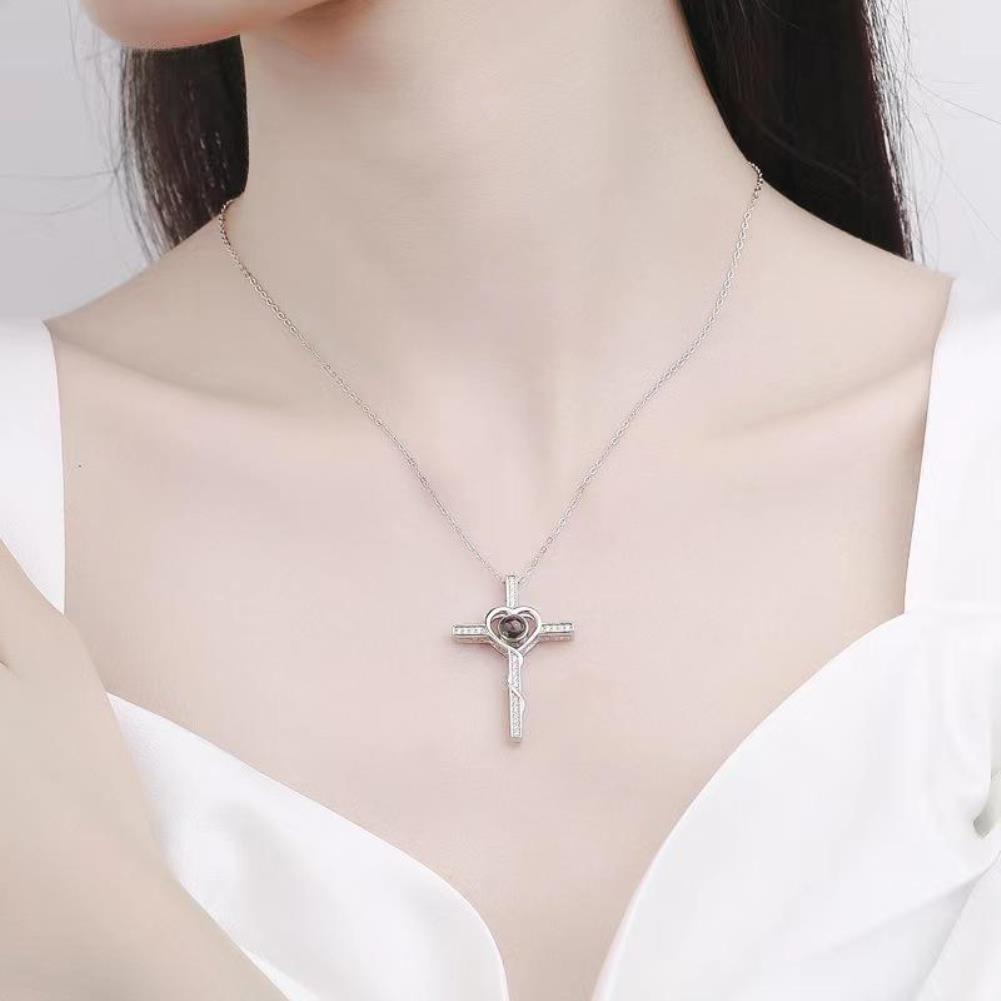 신기한 주사랑 숨겨진 세계언어 크로스 십자가 목걸이