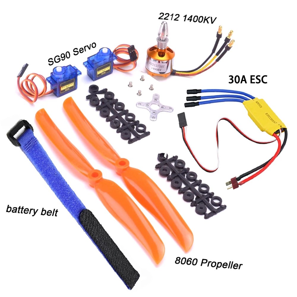 30A SERVO ESC 세트 RC XXD 9G SG90 고정 8060 프로펠러 비행기용 2212 날개 브러시리스 1400KV A2212