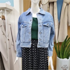 클리지 클리지 DP01 스티치 싱글 크롭 숏 청자켓 CN2WJK18 9648990
