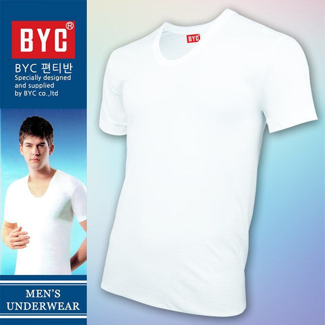 BYC BYC 남자 반팔런닝 순면 편면원단 95